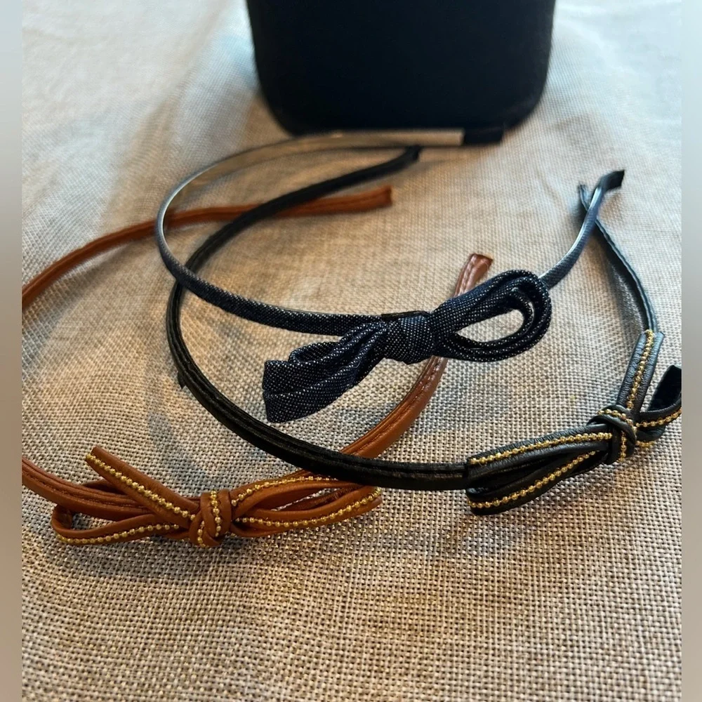 Set of Three Thin Bow Headbands